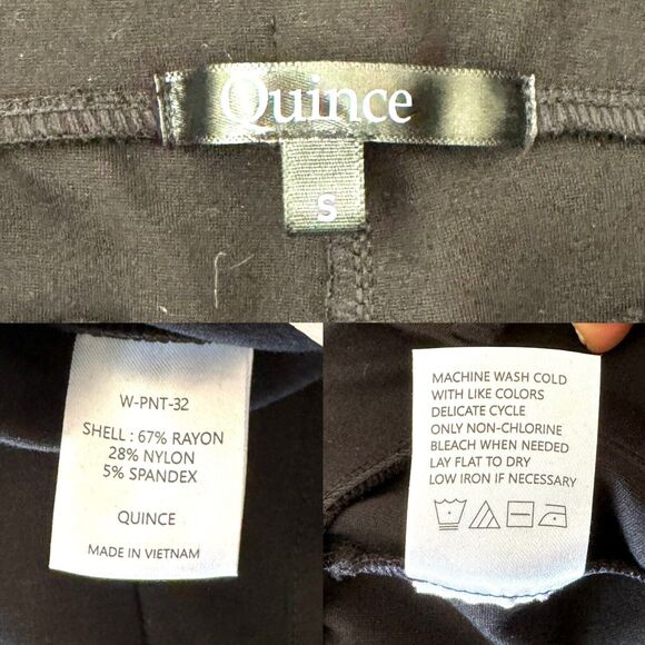 Quince Women’s Ultra-Stretch Ponte Knit Straight Leg Pant Black - Picture 4 of 11